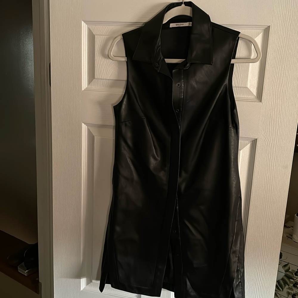 Faux leather dress/vest